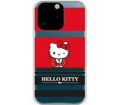 Funda original compatible con iPhone 13 Pro - Hello Kitty Franjas Rojas y Negras