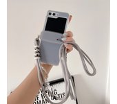 for Samsung Galaxy Z Flip 5 4 3 Lanyard Clear Smile Hard Korea