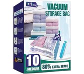 Bolsas de almacenamiento al vacío con bomba Eléctrica, paquete de 30 bolsas de Ahorro de espacio con el vacío para Ropa, ropa, cojines, mantas y bordes de Cama