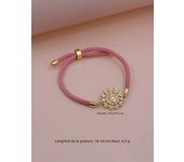 Simple Versatile Plated Gold Copper Zircon Sunflower Shaped Virgin Mary Adjustable Rope Chain Women Religious Bracelet Jewelry