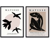 Set de 2 cuadros calidad premium con marco de madera - 30x40 cm o 50x70 cm - POSTER LAB
