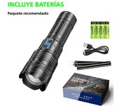 20000LM Super Bright Tactical Flashlight 100W GT60 Long Range Powerful LED Torch USB Rechargeable Using 4 181350A Batteries