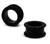 1Pair 3mm-76mm Big Size Hollow Black Silicone Flexible Double Flared Flesh Ear Tunnel Plugs Gauge Expander Stretchers Jewelry