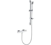 Aica Columna ducha con barra corta y termostato cromado para baño y bañera