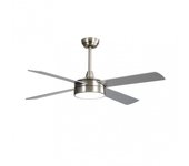 FABRILAMP Ventilador de Techo Nevery 24w 2950lm Niquel 4 Asp 132d Haya/Plata 3000-4000-6000k con Mando