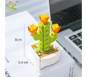 HUIQIBAO MOC Flower Succulents Building Blocks Everlasting Flowerpot Bonsai Gardens Romantic Bricks DIY Potted Plants Model Kids