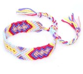 GOLDENCAT Pulsera de tela, Pulsera trenzada, Pulsera amistad, Tobillera de Hilos de Colores, Pulsera de la Amistad de hilos, Ajustable 9 cm a 5 cm, Algodón, Modelo 5