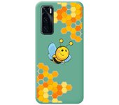 Funda Silicona Líquida Verde para Vivo Y70 diseño Abeja Dibujos