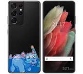 Tumundosmartphone Funda Gel Transparente para Samsung Galaxy S21 Ultra 5G diseño Hipo Dibujos