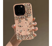 Snake-Print Skin Rhinestone Phone Case For iPhone 16 15 14 13 12 11 Pro Max Fall-Proof Luxury Girl Phone Case