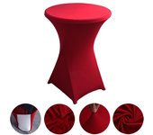 High End Hotel Wedding Decoration Solid Color Cocktail Four Corner Bar Set Elastic Table Set Circular Tablecloth