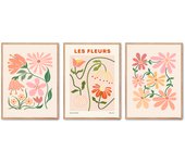 Set de 3 cuadros calidad premium con marco de madera - 30x40 cm o 50x70 cm - POSTER LAB
