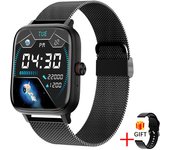 Venta caliente ( ) reloj inteligente con control del ritmo cardíaco y de la presión arterial, Bluetooth, llamadas, podómetro, reloj inteligente deportivo con espejo cruzado