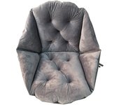 SOMY Cojín para Silla Cojín para sillón de ratán, Columpio Colgante, cojín para Silla de ratán con Forma de Huevo, Funda de cojín para jardín y Patio, Gris, 48 x 52 cm, cojín para Silla