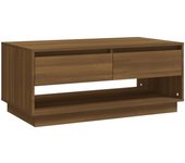 vidaXL Mesa de centro madera contrachapada 102,5x55x44cm Blanco, Negro, Roble Sonoma Mesita de Salón o Comedor o Auxiliar Mesa de Café Meuble Salón