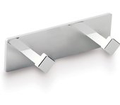Percha Baño Doble Adhesiva Acero Gris Plata