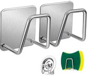 4 soportes de esponja para fregadero de cocina, soporte de esponja pequeño adhesivo fuerte, resistente al óxido e impermeable, tamaño mínimo, acero inoxidable SUS304