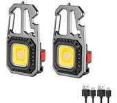 LED Mini Multifunctional Keychain Flashlight USB Rechargeable Portable Pocket EDC Torch Outdoor Emergency Search Camping Lantern