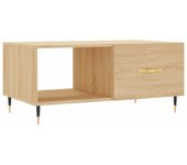 vidaXL Mesa de centro madera contrachapada 90x50x40 cm Blanco, Negro, Blanco brillante Mesita de Salón o Comedor o Auxiliar Mesa de Café Meuble Salón