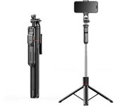 170cm Trípode para Movil, Palo Selfie Tripode con Control Remoto Desmontable para Teléfono Móvil, Soporte de Trípode de Teléfono Compatible con iPhone/Samsung/Cámara