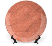 Plato decorativo de 25 cm, plato llano de bambú, con diseño floral japonés de hojas, ideal para mesas de comedor, bodas y Navidad.
