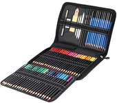 Juego de lápices de colores para dibujar a lápiz, juego de pinceles artísticos con borrador de lápiz de carbón, juego de dibujo de 95 piezas