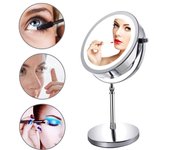 1X/10X Magnifying Lighted Makeup Mirror, 7 Inch Double Sided White Daylight LED Shadow Free LED Vanity Mirror, Battery and USB Cable Powered (Include 3