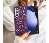 Luxury Rhinestone Glitter Sequins Trim Soft TPU Frame Phone Case for Samsung Galaxy Z Fold 6 Z Fold5 4 3 Shockproof Back Cover