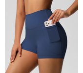 Pantalones de Yoga de Pure Color with Curve de Mermaid, Pantones de Tres Puntos with Bolsillo, Pantones Cortos de Yoga ajustados transpirables de beltada Haute para el Ambiente