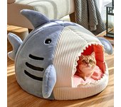 Warm Cat Beds Cartoon Shark Pet Cave Beds Sweet Kittens Basket Cushion Cat Pillow Mat Tent Puppy Nest Cave Pet Goods
