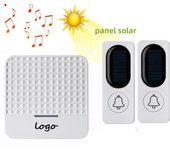 Solar Powered Waterproof Wireless DoorBell EU US UK Plug Smart Door Bell Chime 1 Button 1 Receiver