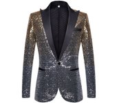 Men's 2024 Gradual Sequin Suit Jacket Handsome Fashion Costume for Annual Show Singer Stage Top De Luxe