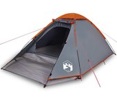 vidaXL Tienda de campaña iglú para 4 personas impermeable gris naranja