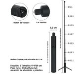 Invisible Selfie Stick for GoPro 13 12 11 10 9 8 Insta360 X5 X4 X3 X2 1/4" Extended Monopod Pole For Sports Camera Accessories