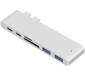6 In 1 USB C Hub USB Type C Hub Adapter For MacBook Pro/Air M1 M2 2021 2020 2019 2018 Thunderbolt 3 PD USB 3.0 SD TF Card Reader