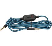 Cable tejido para auriculares para juegos con control de volumen e interruptor de silencio para Logitech G Pro G Pro X G433 G233