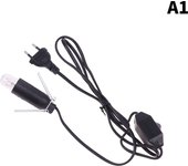1.5m Power Cord Cable with Dimmer ON OFF Switch Metal Clip E14 E12 Base Hanglamp Holder Socket Plug Cord for Salt Rock Lava Lamp