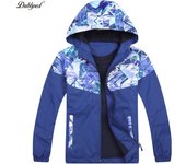 Dubbped Boys Waterproof Jacket Raincoat Rain Windbreaker Hooded Fleece Lining Casual Kids Clothes