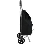 Carro de compras vidaXL con ruedas Negro 35 L