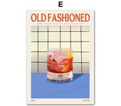 Cocktail Fruit Juice Aperol Spritz Posters and Print Sangria Drink Negroni Martini Whiskey Canvas Painting Club Bar Home Decor