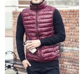 Autumn and Winter Men's Portable Duck Down Tank Top Ultra Light Loose Men's Standing Neck Windproof Padded Tank Top Vest