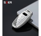 ABS Shell Car Remote Smart Key Case Cover For Audi A6 A6L A7 A8 A8L A3 E-tron 55 Q7 Q8 C8 2019 2020 2021 Keychain Accessories