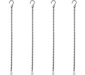 4 cadenas colgantes Negras con cadenas giratorias de canastas-Plantas colgantes de Hierro para comedores de aves, jardineras y Adorno (ESTYLISHED 1)