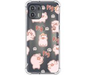 Funda Silicona Antigolpes para Motorola Edge 20 Lite diseño Cerdos Dibujos