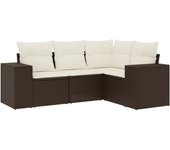 Conjunto de sofás de Jardín 4 pzas y zapatos sintético