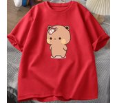 Men T-shirt Cute Cartoon Bubu Is Throwing Flip-flops At Dudu Tshirt Funny Cotton Short Sleeve Grpahic T Shirts Mens Tops 71812