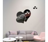 3D Acrylic Love Heart Pattern Wall Stickers, Mirror Wallpaper, Wedding, Bed Room, Home Room, Art Decor, Valentine's Day