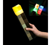 Minecraft Brownstone Torch Lamp Figure 4 Colors Bedroom Decorative Light LED Night Light USB Charging with Buckle Kids Toy Gifts