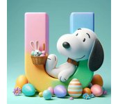 Cute Snoopy With Easter Egg Letters Diamond Painting Art 5d Diy Fantasy Cartoon Dog Alphabet Mosaic Cross Stitch Home Decor Gift