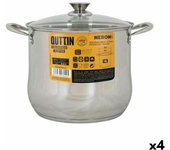Olla con Tapa de Cristal Quttin New Neron Acero 27,3 x 23 cm (4 Unidades)